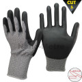 NMSAFETY cut level 5 knife cut resistant gloves coated pu cutting glove soft style